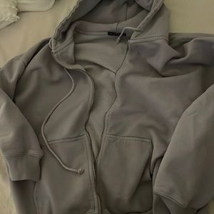 over sized light blue brandy zip up